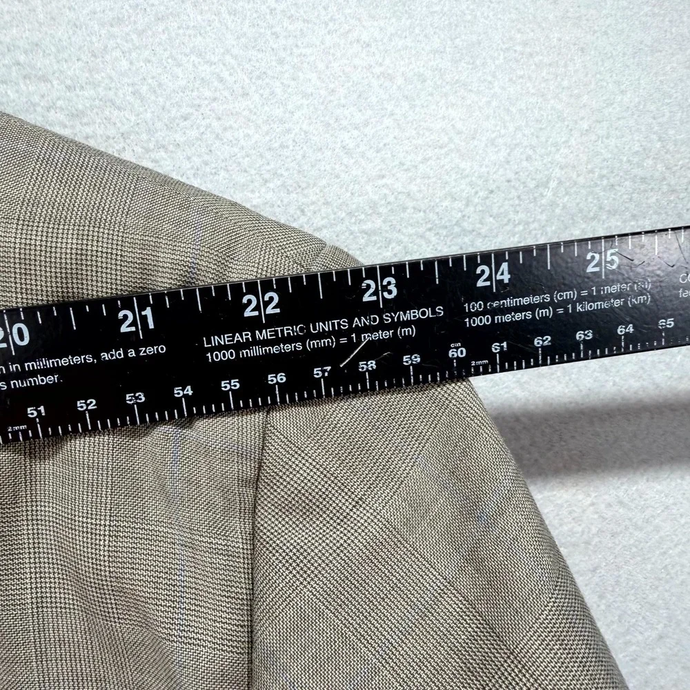 Lauren Ralph Lauren Blazer Jacket Mens 52R Tan‎ Glen Check Single Breasted Coat